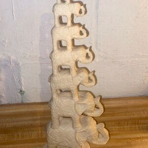 Vintage Lucky Elephants Carved Sculpture from Mexico. Great gift!